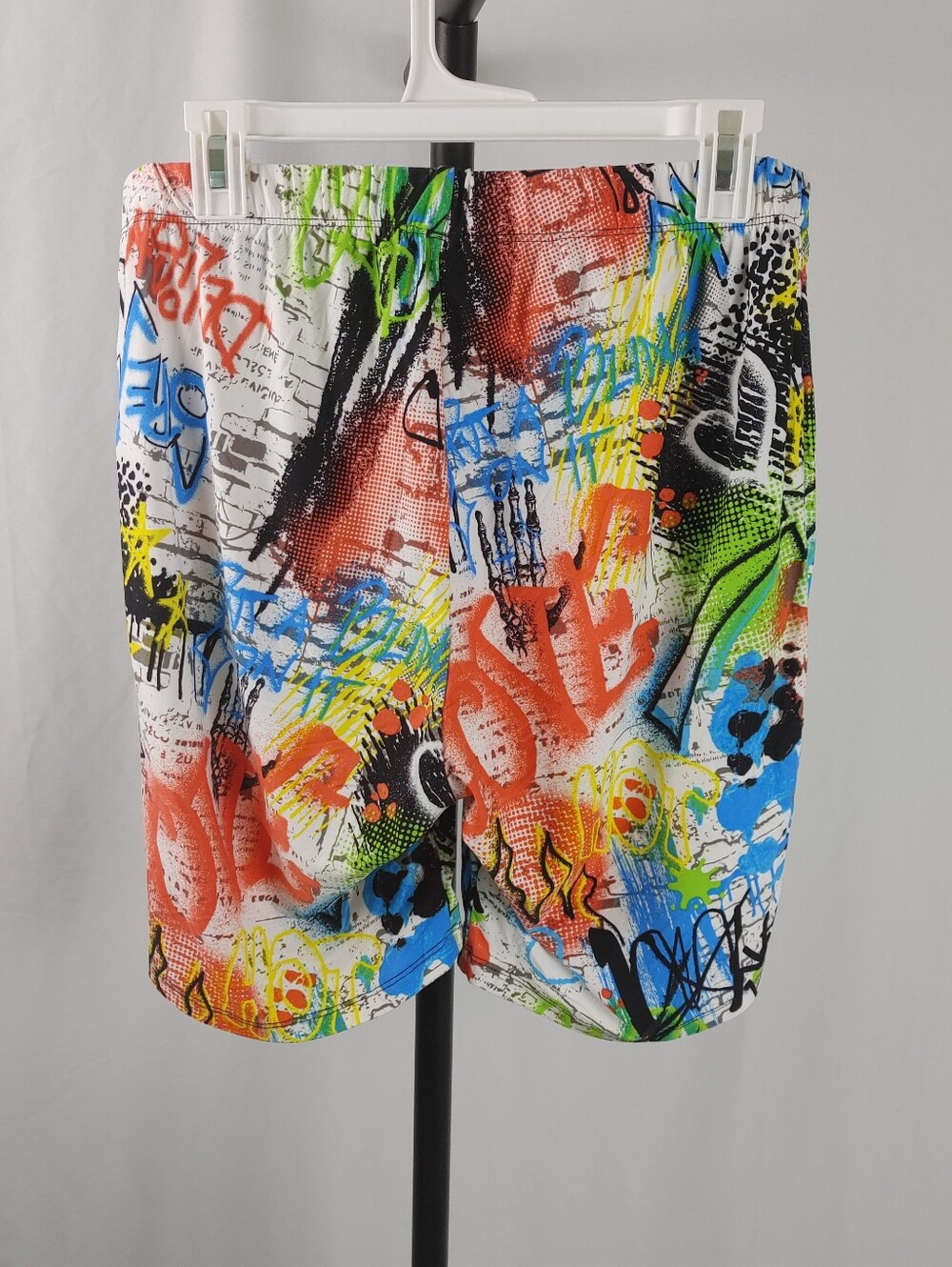 Paper + Tee Graffiti Print Bermuda Biker Shorts Women's 1X NWOT - Picture 8 of 10